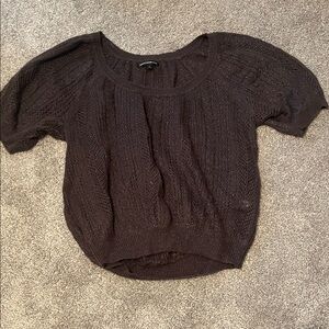 Dark gray Knit Short Sleeve Sweater